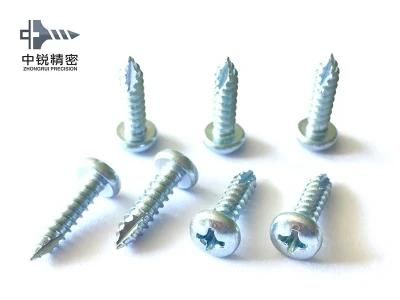 Size 4.2X51mm Modified Phillips Truss Head White and Blue Zinc Plated Self Tapping Screws
