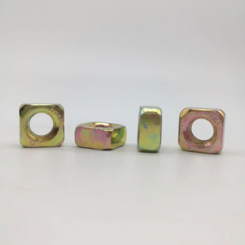 Hot Sale Carbon Steel Square Nut with Yellow Zinc