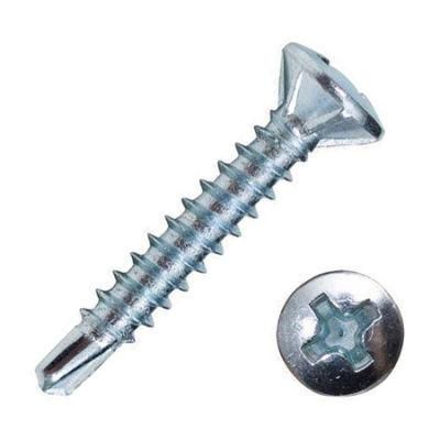 Flat Countersunk Head Bugle Head Self Drilling Screw with Ribs. Zinc Plated. Galvanized. C1022