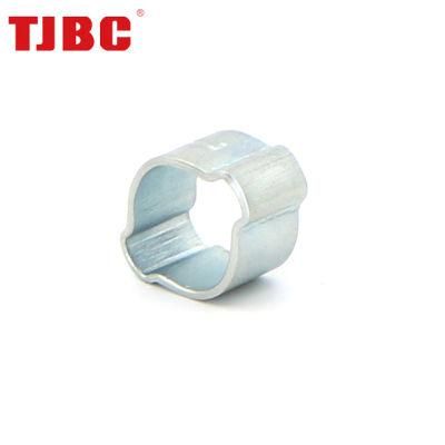 Minor Diameter Zinc Plated Steel or Decromet Coating Steel Double Ears Hose Clamp, 25-28mm