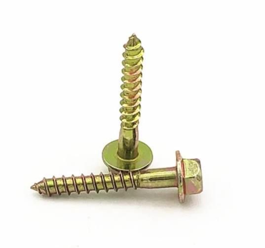 Made in China Carbon Steel Yellow Zinc Plated Hex Flange Head Screw