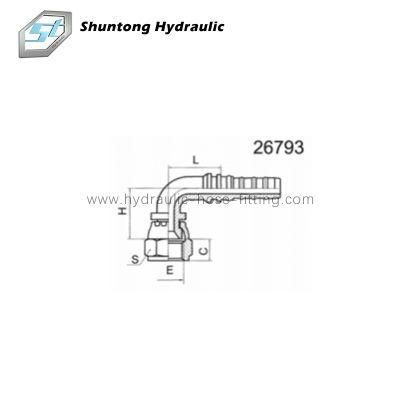 Interlock 90&deg; Jic Female 74&deg; Cone Seat Hydraulic Flange Hydraulic Hose Ends