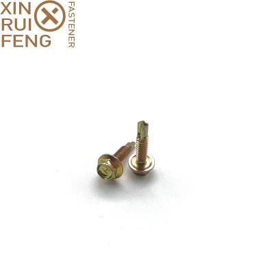 Yellow Zinc Plated Hex Head Customized Service Self Drilling Screw Hardware Fittings