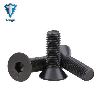 8.8 Garde Black Coating Screw Hexagon Socket Cap Screw Flat Countersunk Allen Screw