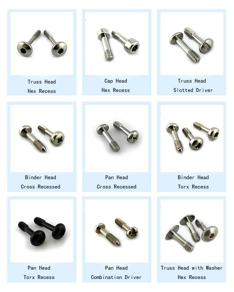Hardware Carbon Steel 8.8 Zinc Plated Hex Socket Screw Countersunk Captive Screw
