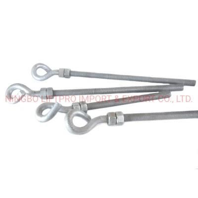 Galvanized Pigtail Eye Bolt for Electric Power Fittings with Nut
