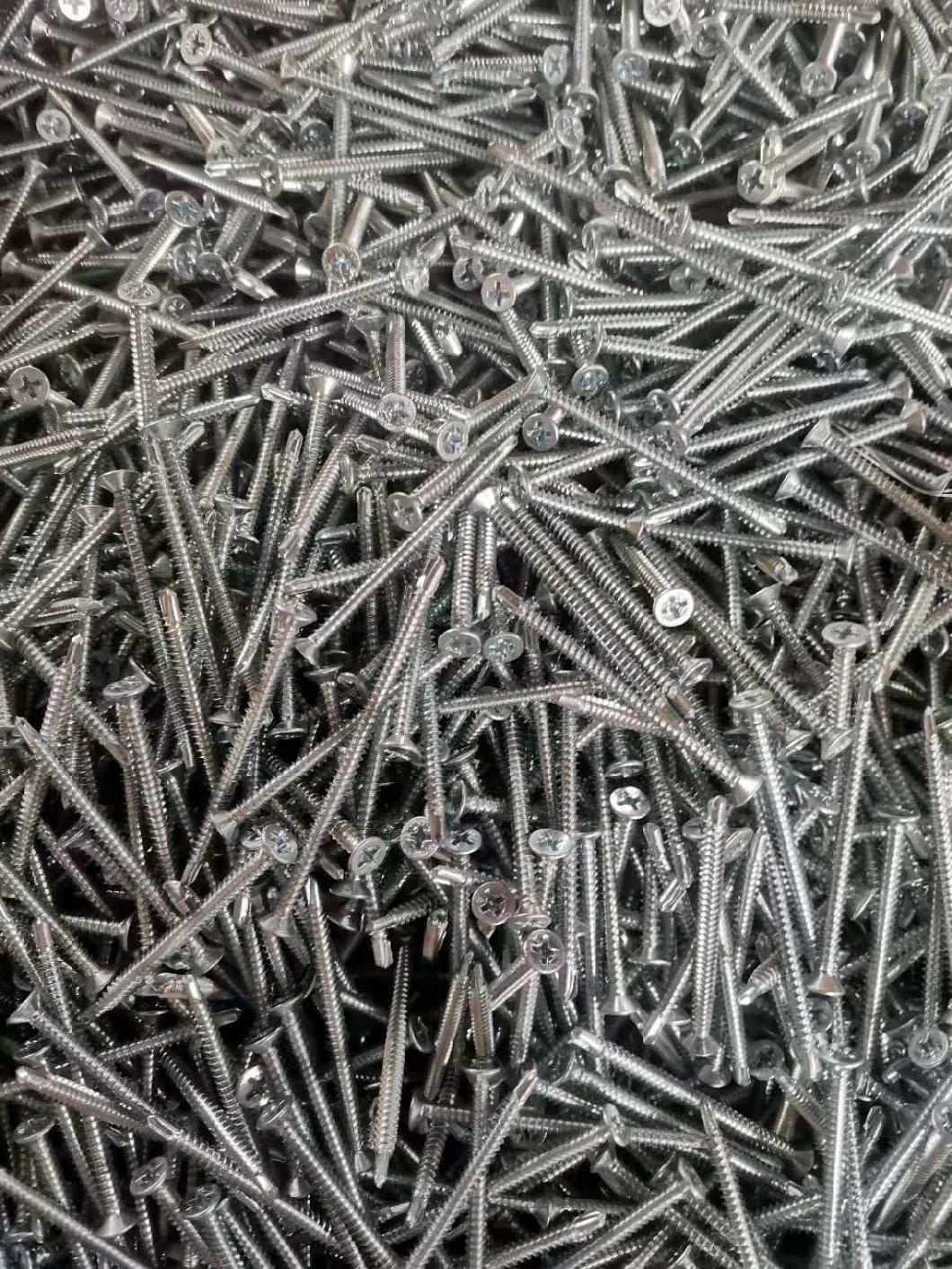 Flat Countersunk Head Hole Phillips Head Finish Zinc Plated Chipboard Screws
