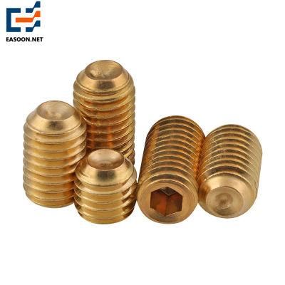 Flat Point Hex Socket Set Screw M4 M6 M8 Brass Grub Screw DIN916