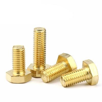 Hot Sale Factory Price Hexagon Bolt Full Thread Hex Bolt and Nut M8 M10 DIN 933 Brass Hex Bolts