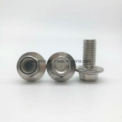 Stainless Steel Hex Flange Washer Head Bolt with Serrated M8
