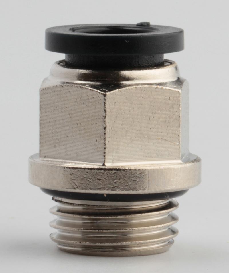 Xhnotion Pneumatic Push to Connector Nickel Plated Brass G1/8′′ Thread Plastic Sleeve Male Straight Push-in Fitting