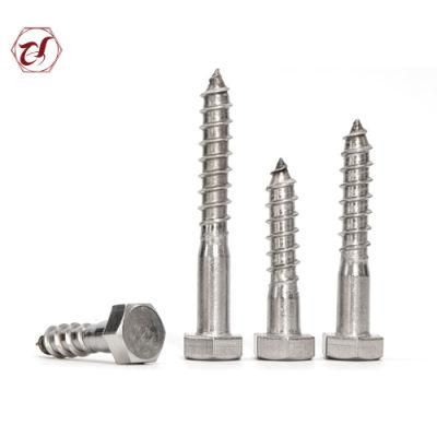 Stainless Steel 304 Flat DIN571 A2 Hex Head Wood Screw