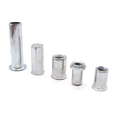 Rivet Nut /Insert Nut/Steel Nuts/Internal Thread Nut with Knurled/Flat Head Round Nuts with Yellow Zinc Copper Coating
