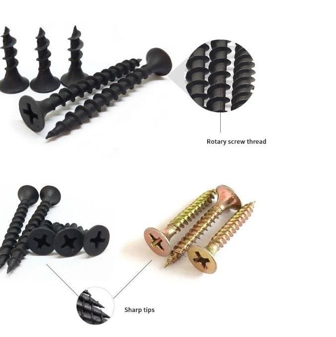 Good Anti-Corrosion Ability Cross Xinruifeng Color Box/Small Box/Bulk Packing Black Drywall Screw