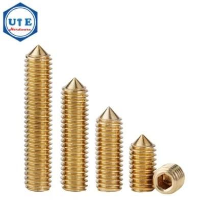 Brass Grub Set Screw with Cone Point DIN914 From M3 to M8