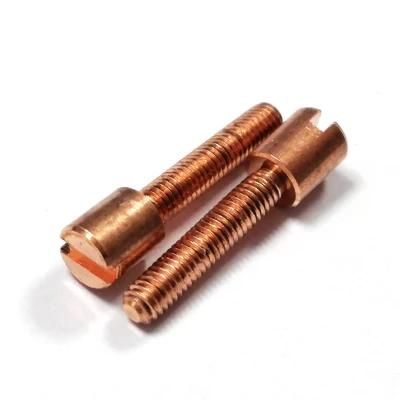 Special Custom Red Copper Cylindrical Head Slotted Machine Screws