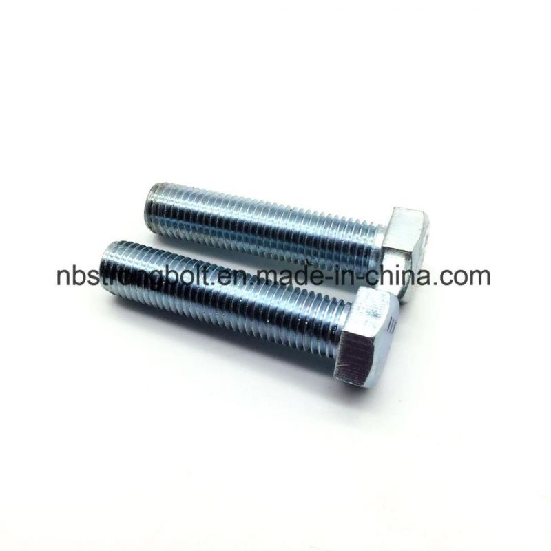 DIN933 Hex Bolt Cl. 4.8 with White Zinc Plated Cr3+ M14X80