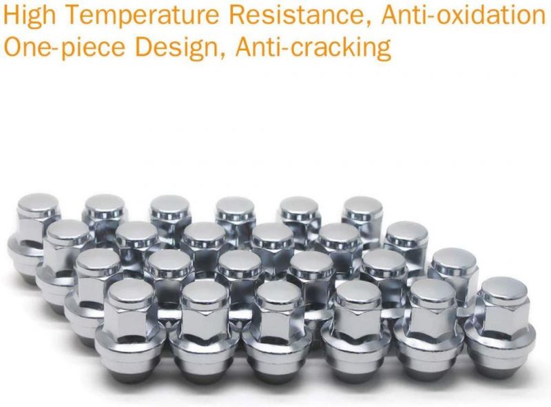 24PCS 14X1.5 Lug Nuts 1.7" with Chrome 43.18mm Tall 13/16" Hex