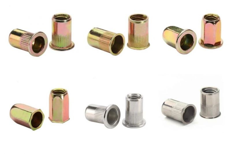 Large Head, Flat Head Rivet Nuts, Reduce Head. Thin Head Rivet Nuts, Small Csk Head, Csk Head Rivet Nut Knurled Body, Full Hex Body. Blind Rivet Nuts.