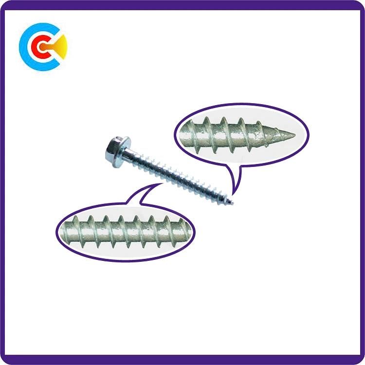 DIN/ANSI/BS/JIS Carbon-Steel/Stainless-Steel Hex Head Self Tapping Screw