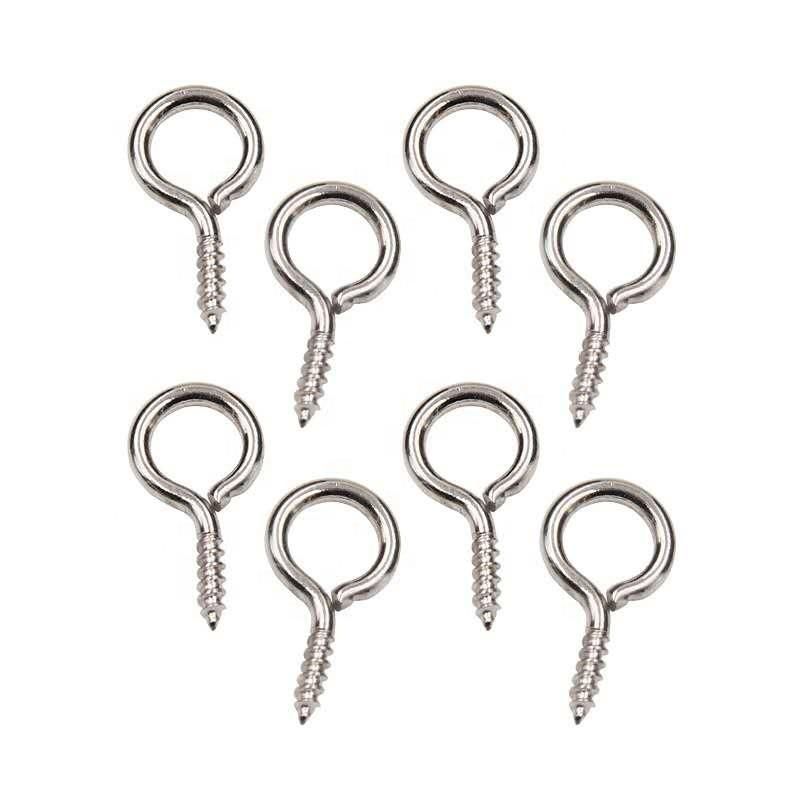 Eye Hook Screw Snake Hook Closed Eye Hook Eye Wood Thread Ceiling Hook with Sharp Self Tapping Screw Stainless Steel