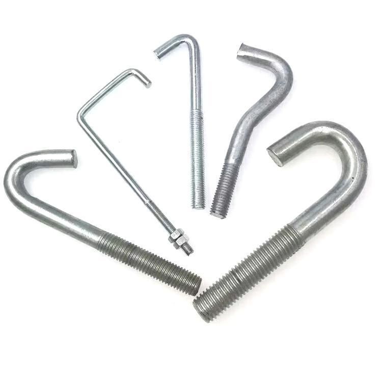 Metal OEM Hot DIP Galvanized L J Type Steel Anchors Concrete Foundation Anchor Bolt