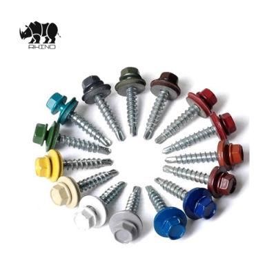 Hex Zinc Painted Self Drilling Roofing Screw with EPDM Washer
