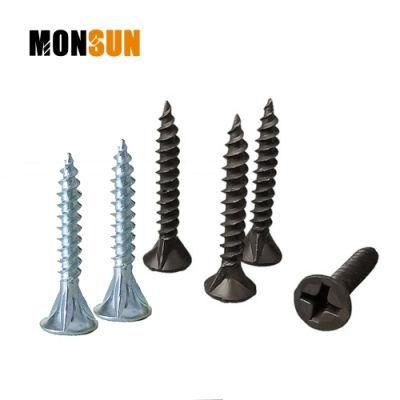 Yellow Blue Zinc Plated/Black Phosphated Flat Head Phillips Drive Fiber Cement Board Screw for Wood Studs