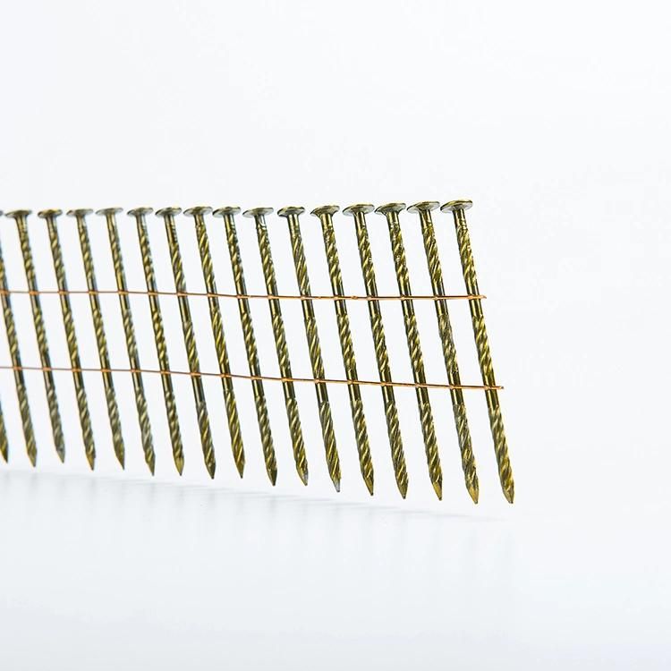Wire Collated Coil Nails 2 1/4′′x0.099′′ (57mm X 2.5mm) Screw Yellow Coated