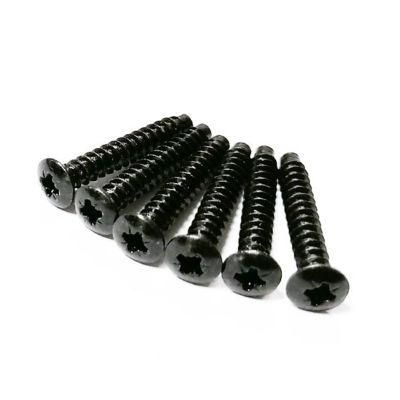 Oxide Black Oval Head Pozidriv Self Tapping Screws with Dog Point