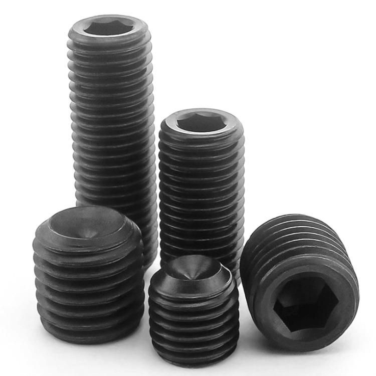 DIN916 Hexagon Socket Set Screw with Cup Point, Black Oxide. 12.9