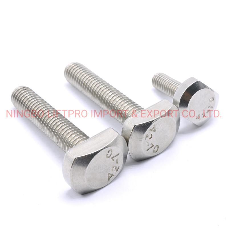 M5 M6 M8 Stainless Steel Bolts for Solar T-Slot T Bolt T Screw Square Head Bolts T-Head Screw Chute T-Bolt