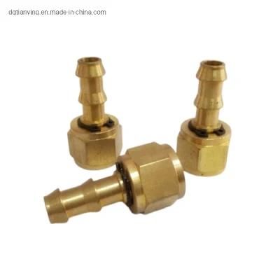 Brass Double Ferrule Tube Fittings Oil Nipple with Hose Barb