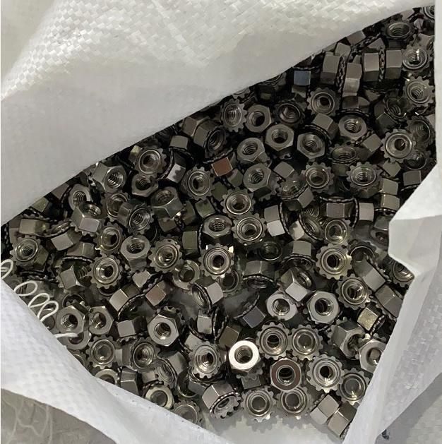 304 Stainless Steel K-Nut Cap Hex Lock Nut for Indoor and Outdoor Decoration Hex Flange Square Thin Nylon Insert Lock Cap Wing Channel Coupling Weld Nuts