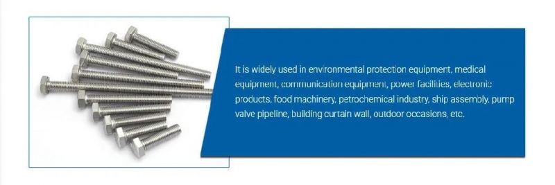 China Manufacturing Wholesale Price Hex Bolt SS316 SS304 DIN931 DIN933 Metric Stainless Steel Hex Bolt