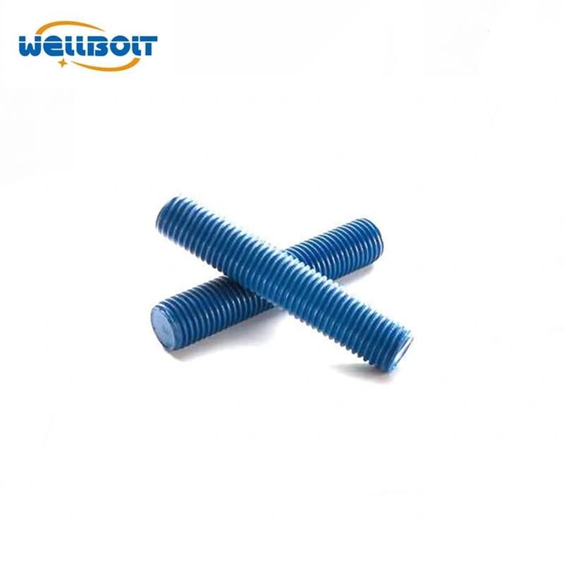 Zinc plated(Galv)/Black/HDG/Telflon coating/Stainless steel A2/4 (SS304/316)/ DIN975/DIN976/ A193 B7/B8/B8M/B16 Threaded Rod/Bar/Stud bolts with Hex Nut A194 2H