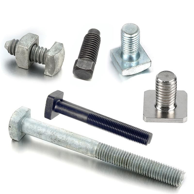 China Supplier Customize M6 M8 Carbon Steel 304 316 Stainless Steel Flat Square Head Bolts and Square Nut
