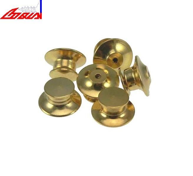 Brass Back Badge Clasp Fastener Locking Flat Head Press Pin Spring Snap Button
