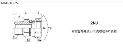 2nj Straight NPT Thread / Jic Female 74° Seat Hydraulic NPT Male Adapters