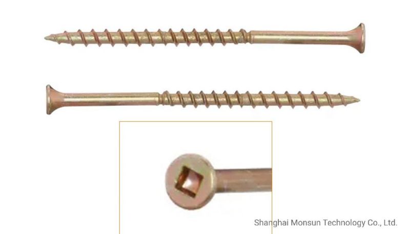 Yellow Zinc Plated Galvanized Square Drive/Phillips/Torx Bugle Head Exterior/Outdoor Decking Screws/Tornillo