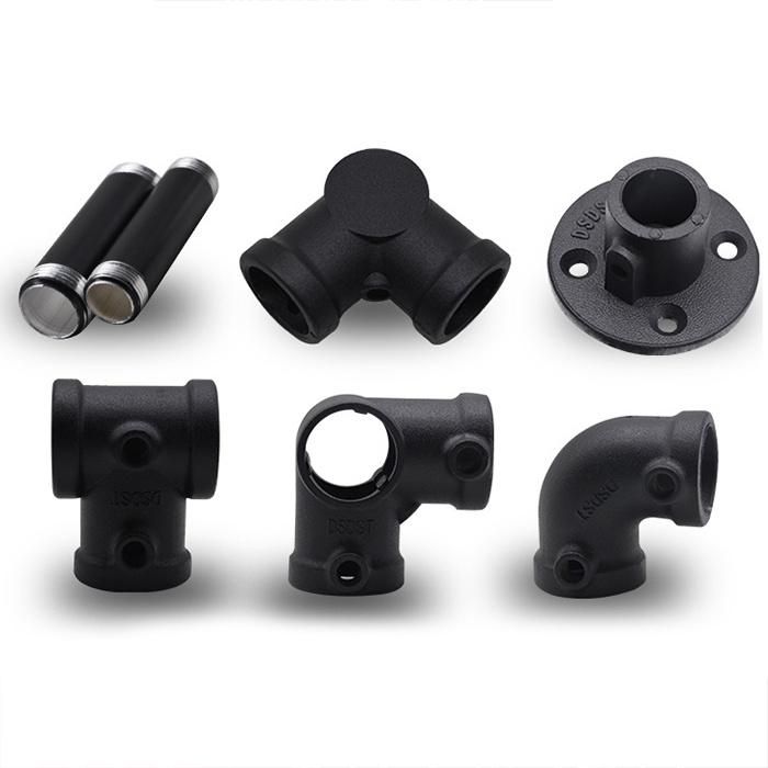 Aluminium Key Clamp Pipe Fittings 3 Way 90 Degree Elbow Connector Pipe Nipples