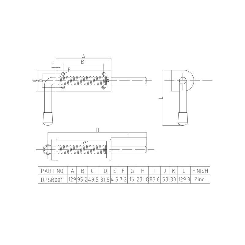 Spring Loaded Latch Shoot Bolt