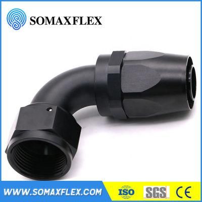 an 4 6 8 10 12 16 20 Swivel Fuel Oil Hose Connector End Fitting Straight 45 90 120 150 180 Degree Black