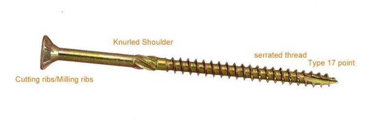 Torx Drive Tx-Star Recess Countersunk Head Cutting Thread Partial Thread MDF-Plate/Particalboard / Chipboard Screw