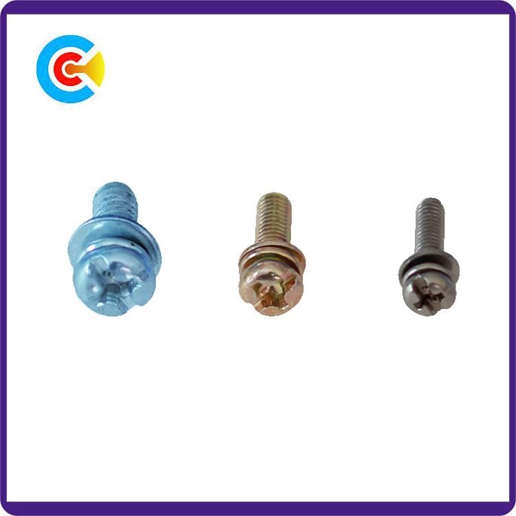 GB/DIN/JIS/ANSI Stainless-Steel/Stainless Steel Cross Pan Head Combination Screw
