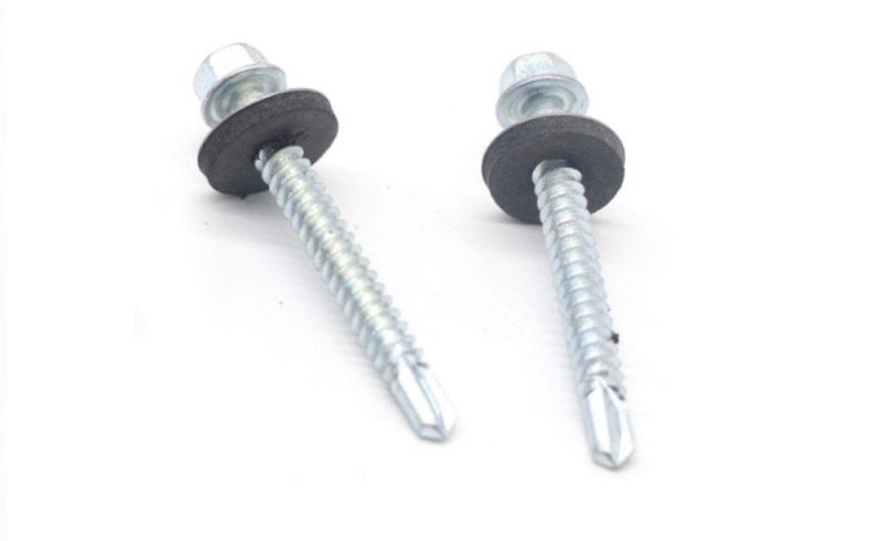 #1 #3 Drilling Point Painted Hex Flange Head with Washer Roofing Screws for Metal to Metal