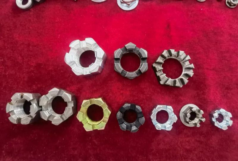 Hex Slotted Nuts Customized Zinc Plated