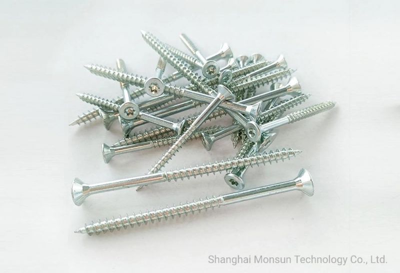 Type17 Csk 6-Lobe Tx-Star Drive Blue/White Zinc Plated High Performance Waxed Self Tapping Wood Screw