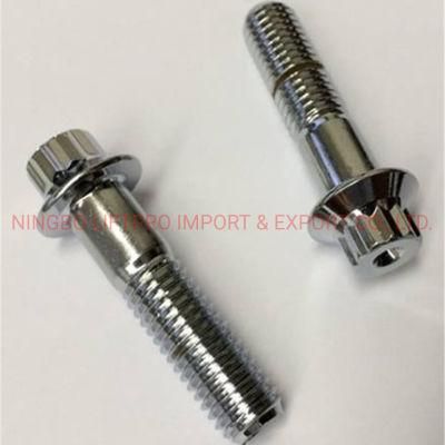 M7*32 M7*24 10.9 Grade Alloy Steel Wheel Hub Split Rim Bolt SS304 Stainless Steel 12 Point Flange Bolt