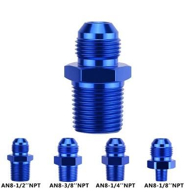 An8 to NPT Fitting Oil Cooler Adapter an Converter, Oil Cold System Fitting Black/Blue